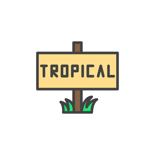 Signo tropical llenado icono del esquema — Vector de stock