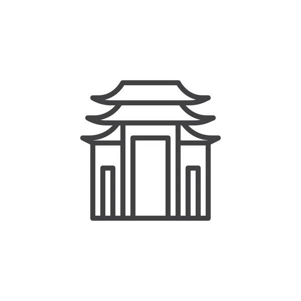 Pagoda bygga disposition-ikonen — Stock vektor