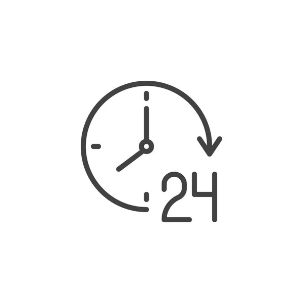 Icono de esquema de servicio de 24 horas — Archivo Imágenes Vectoriales