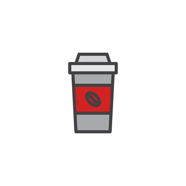 Kaffee zum Mitnehmen gefüllt Umriss Symbol — Stockvektor