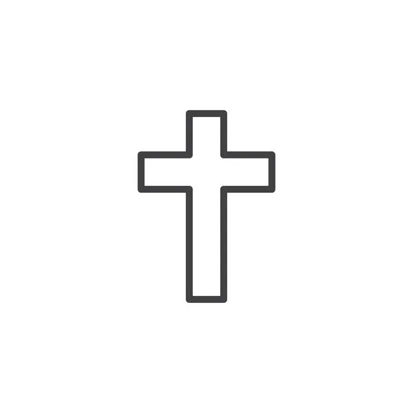 Religii krzyż ikonę konturu — Wektor stockowy