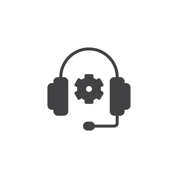 Headphones and gear vector icon — Stock Vector
