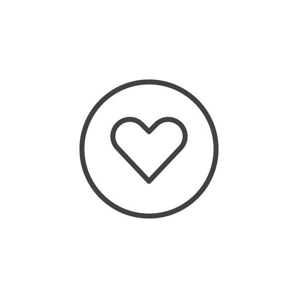 Hjärtat i en cirkel disposition ikon — Stock vektor