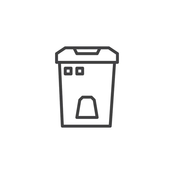 Trash can outline icon — Stock Vector