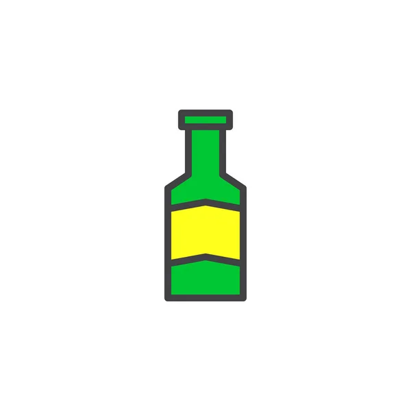 Пивна пляшка заповнена значком контуру — стоковий вектор