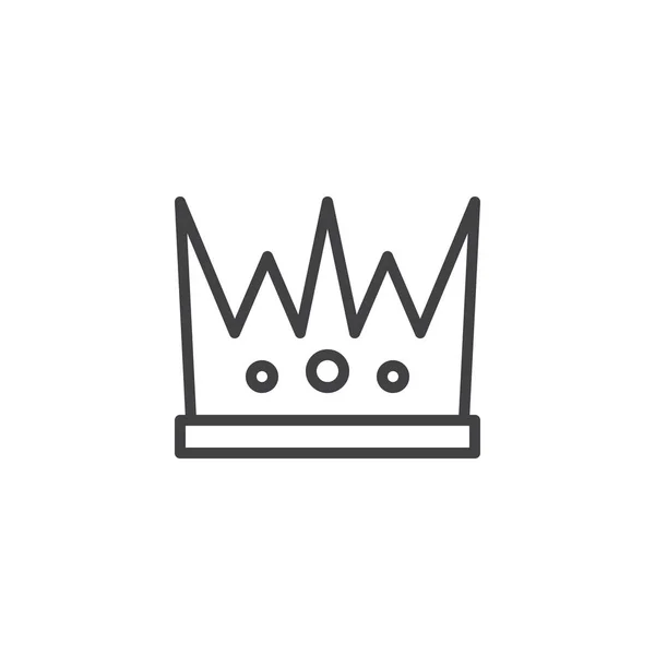 Královská koruna osnovy ikona — Stockový vektor