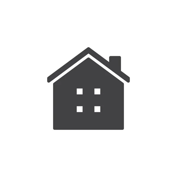 Casa com ícone de vetor de janelas — Vetor de Stock