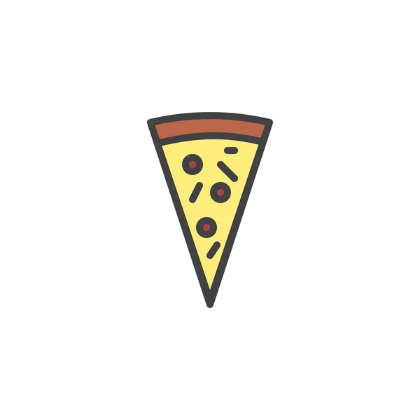 Pizza slice filled outline icon — Stock Vector