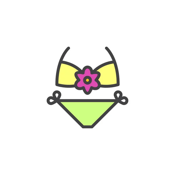 Bikini traje de baño llenado icono contorno — Vector de stock