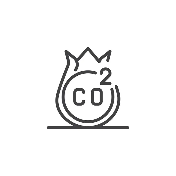 CO2 outline icon — Stock Vector