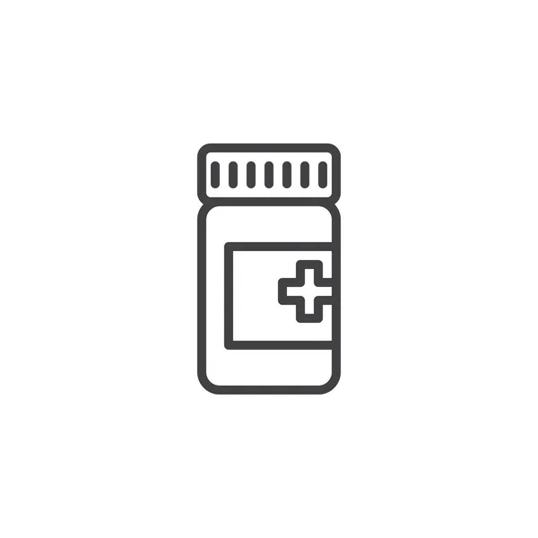 Médicaments bouteille aperçu icône — Image vectorielle