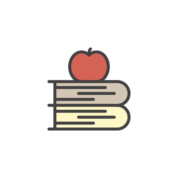 Apple і книги заповнені структури значок — стоковий вектор
