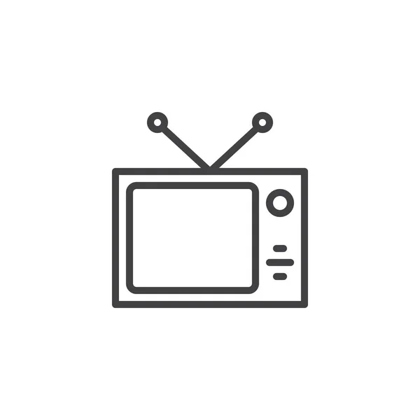 Television with antenna outline icon — Stock Vector