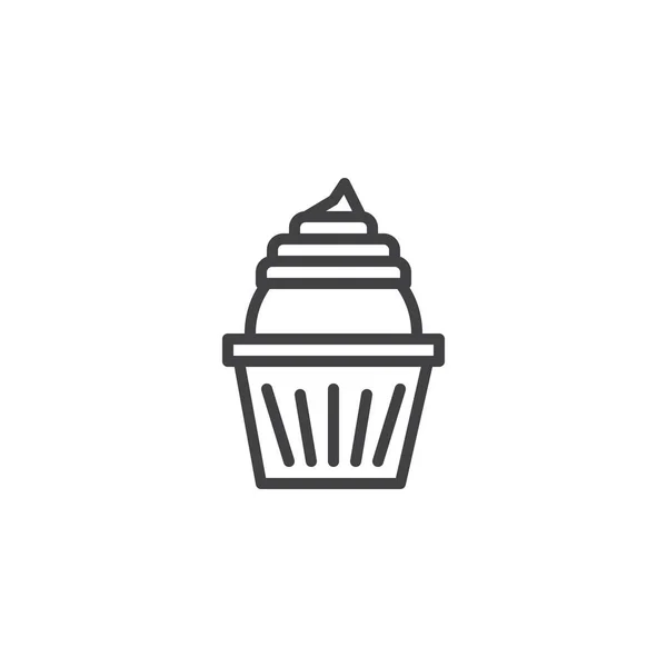 Cupcake-Umriss-Symbol — Stockvektor