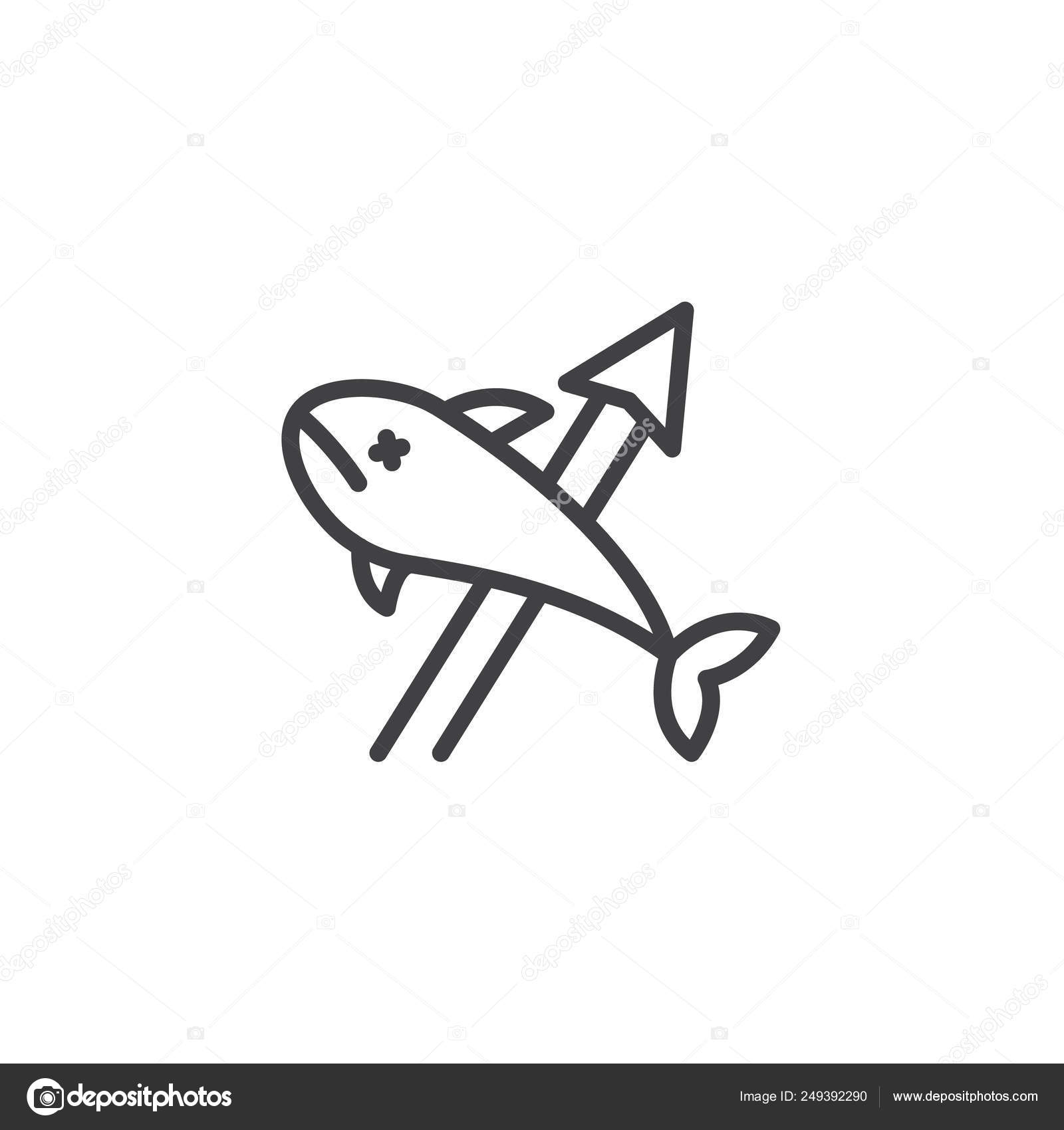 Fishing spear outline icon Stock Vector by ©avicons 249392290