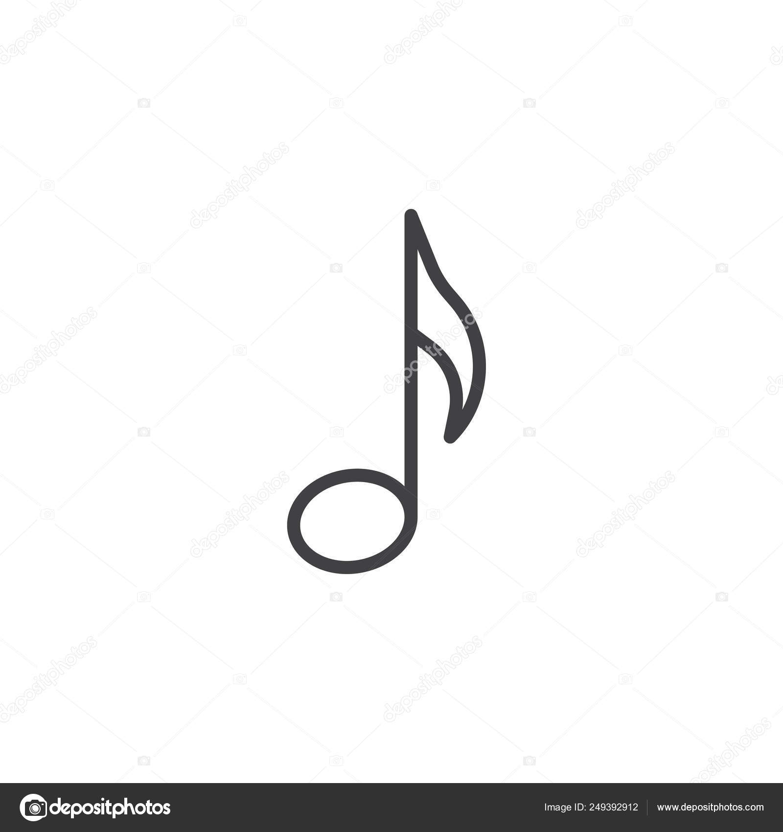 음악 음표 개요 아이콘 스톡 벡터 - ©avicons 249392912, image size:1600x1700