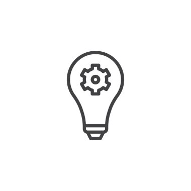 Ampul ile dişli anahat simgesini