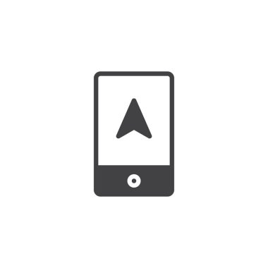 Hareket eden telefon vektör simgesi ile GPS uygulama