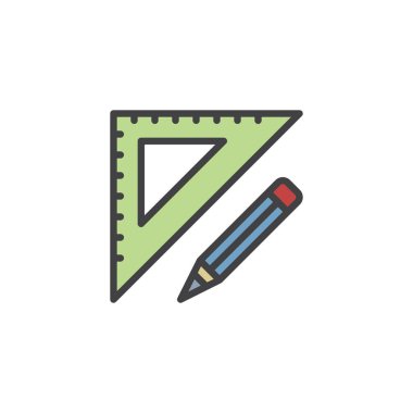 Set kare doldurulmuş anahat simgesini