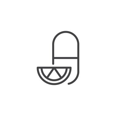 C vitamini limon anahat simgesini