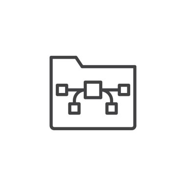 Vektör klasör anahat simgesini