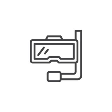 Dalış maske ve şnorkel anahat simgesini