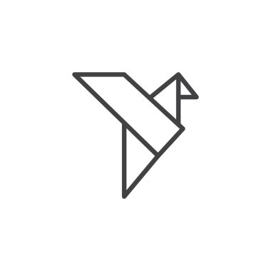 Origami kuş anahat simgesi