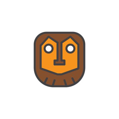 Antik maske doldurulmuş anahat simgesini