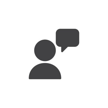 Kullanıcı ve konuşma balonu vektör simgesi