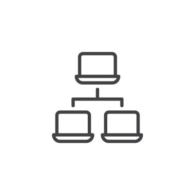 Ağ bağlantıları anahat simgesi