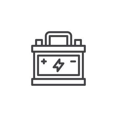 Araba pil anahat simgesi