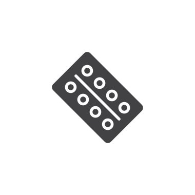 Tıbbi blister kutu hap simge vektör