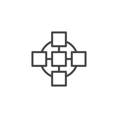 Ekip çalışması düzeni anahat simgesini