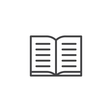 Açık kitap sayfaları anahat simgesini