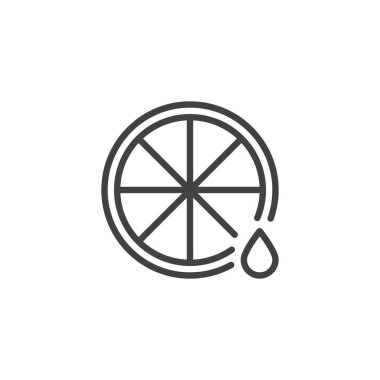 Limon ve suyu damla anahat simgesini