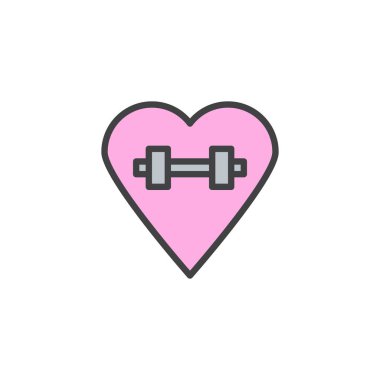 Kardiyo egzersiz programı anahat simgesini dolu,