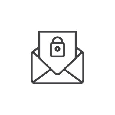 Güvenlik posta anahat simgesini