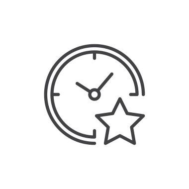 Saat ve yıldız anahat simgesini