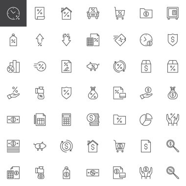 Bankacılık anahat Icons set