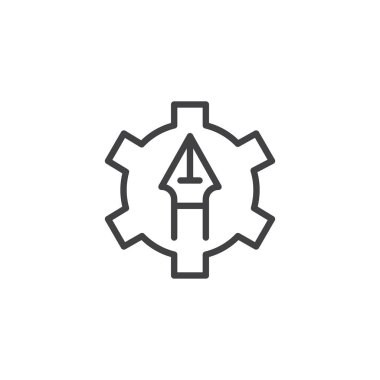 Kalem aracını dişli anahat simgesi