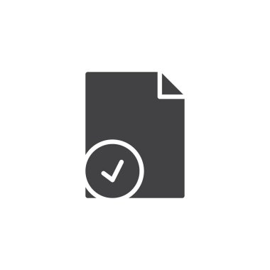Dosya belge vektör simgesi onaylı