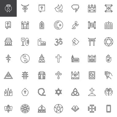 Icons set din öğeleri anahat