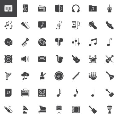 Müzik aletleri Icons set vektör