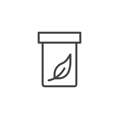 Anahat simgesini içinde yaprak ile tıp şişe