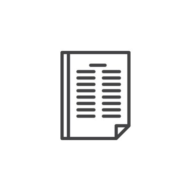 Kağıt belge anahat simgesi