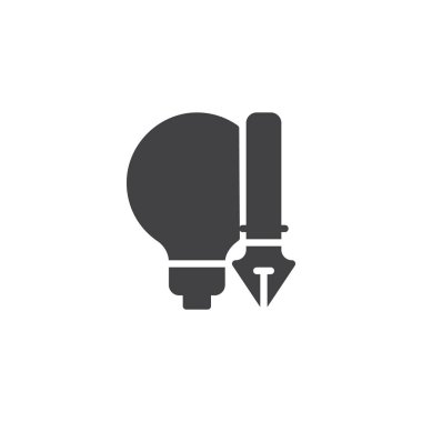 Ampul ve dolma kalem vektör simgesi