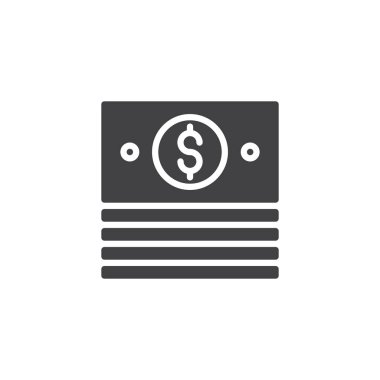 Doları yığın paketi vektör simgesi