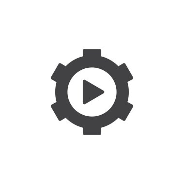 Video dişli vektör simgesi