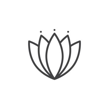 Oryantal lotus anahat simgesini