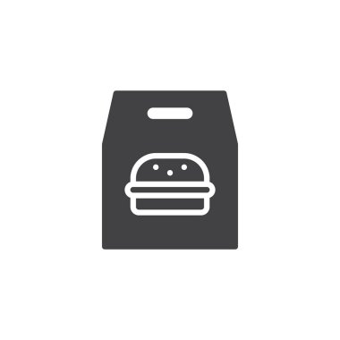 Burger kağıt torba vektör simgesi